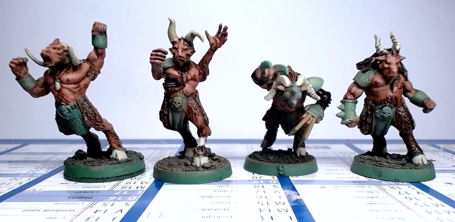 4 hommes bêtes de Nurgle avec les couches de base