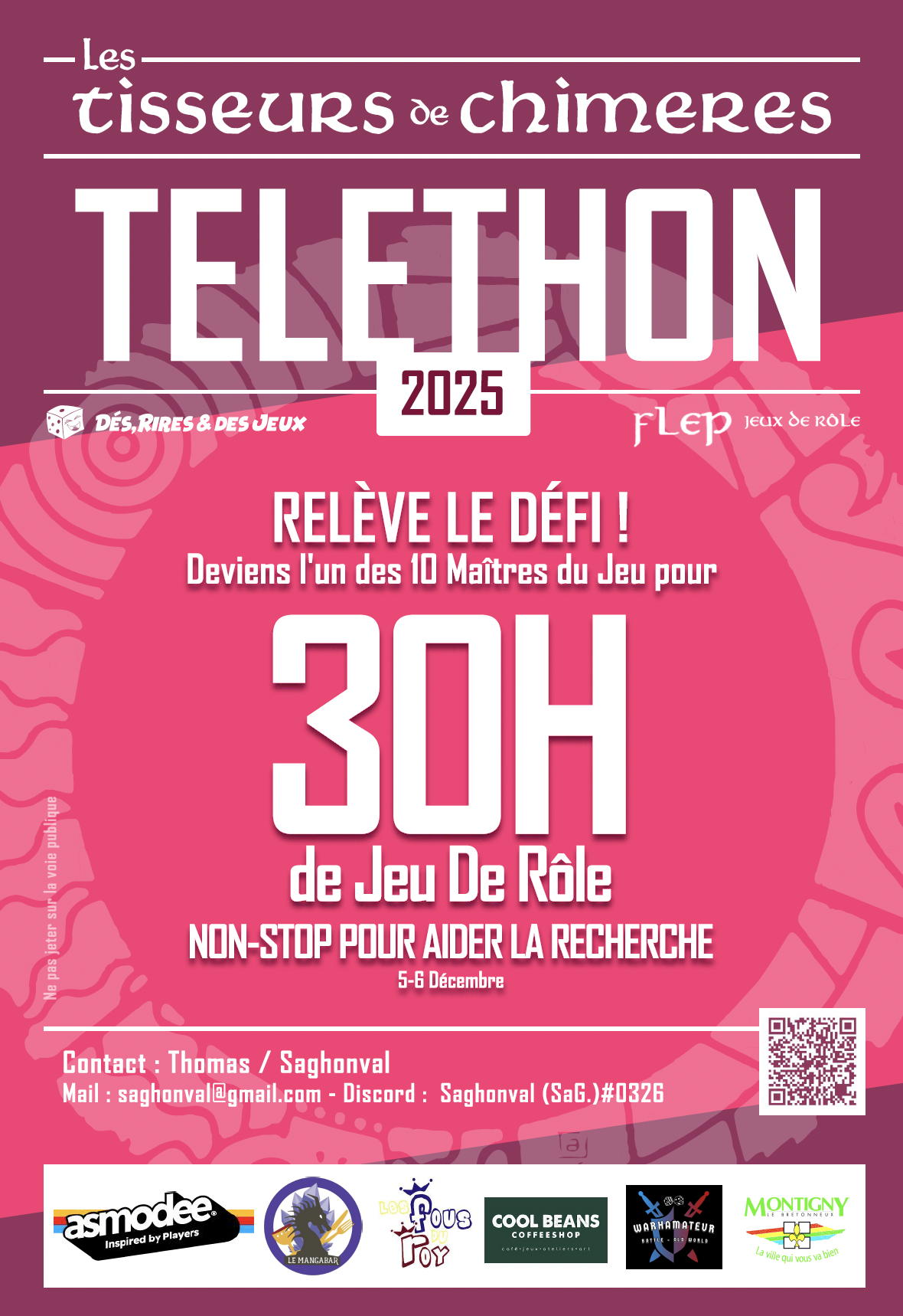 Marathon JDR Téléthon 2025 – Section Maîtres de Jeux